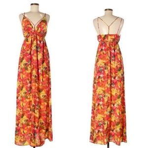 Orange Floral Strappy Dress by BB Dakota Size L